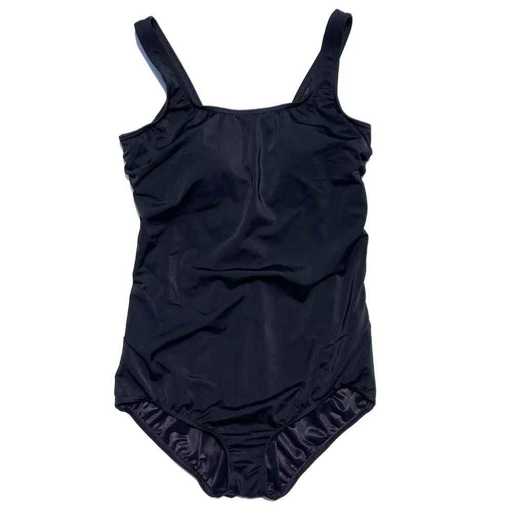 Lands’ End One Piece Swimsuit Womens 14L Black 14 Long